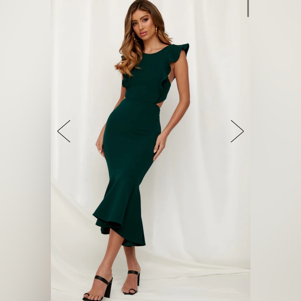 HELLO MOLLY FOREST GREEN MIDI DRESS